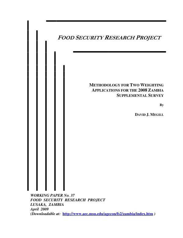 Methodology for two weighting applications for the 2008 Zambia supplemental survey