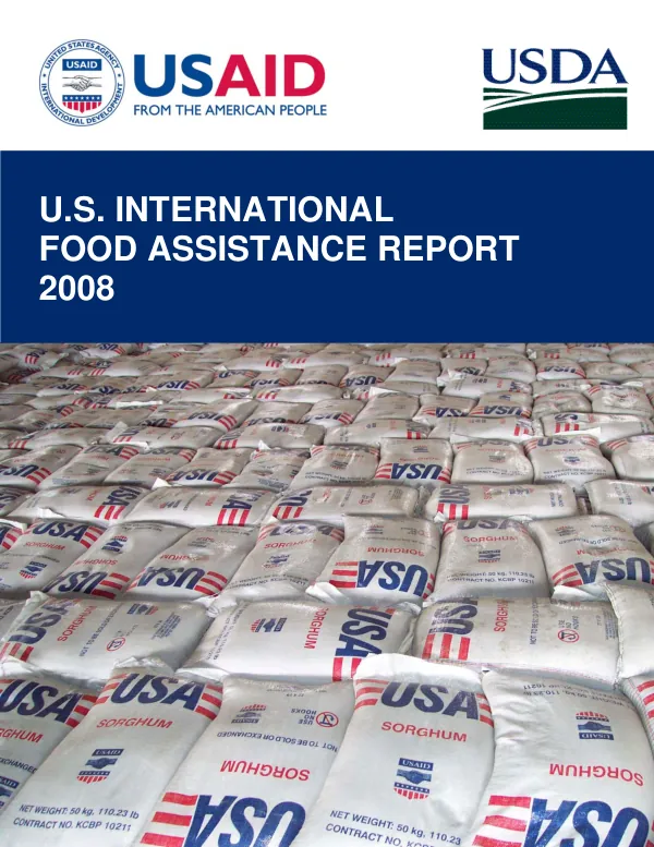 U.S. international food assistance report 2008