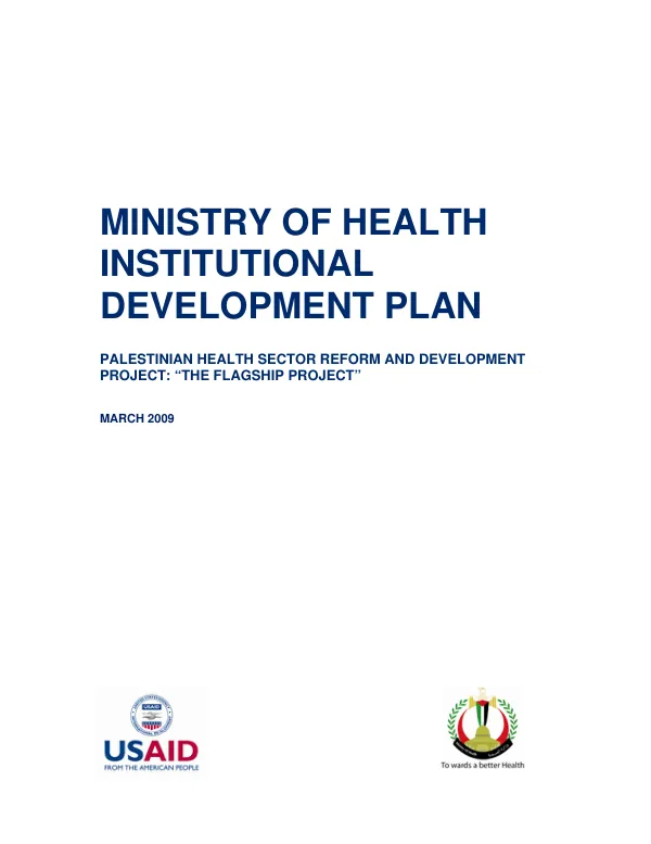 Ministry of Health institutional development plan