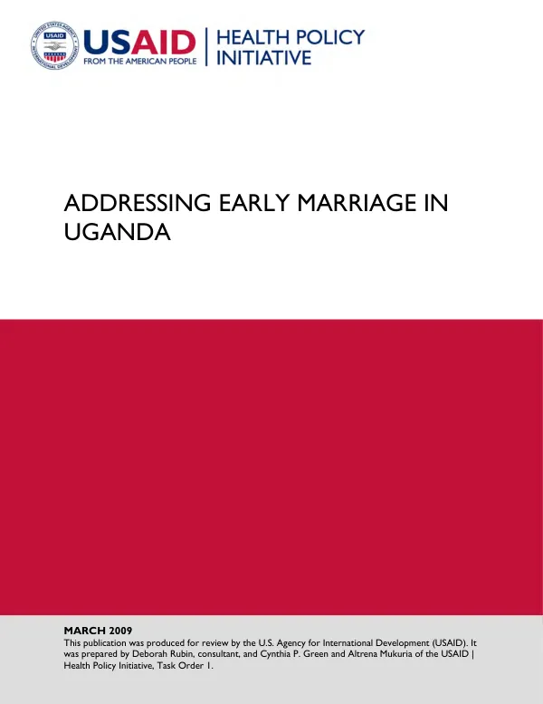 Addressing early marriage in Uganda