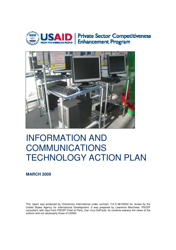 Private sector competitiveness enhancement program : information and communications technology action plan