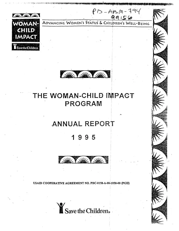 Woman-child impact program : a five year matching grant--fourth year annual report, October 1994-September 1995