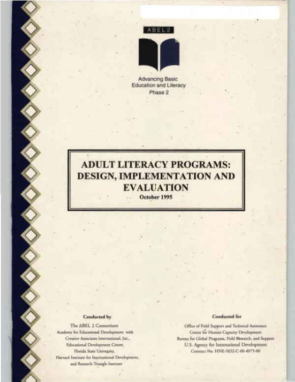 Adult literacy programs : design, implementation and evaluation