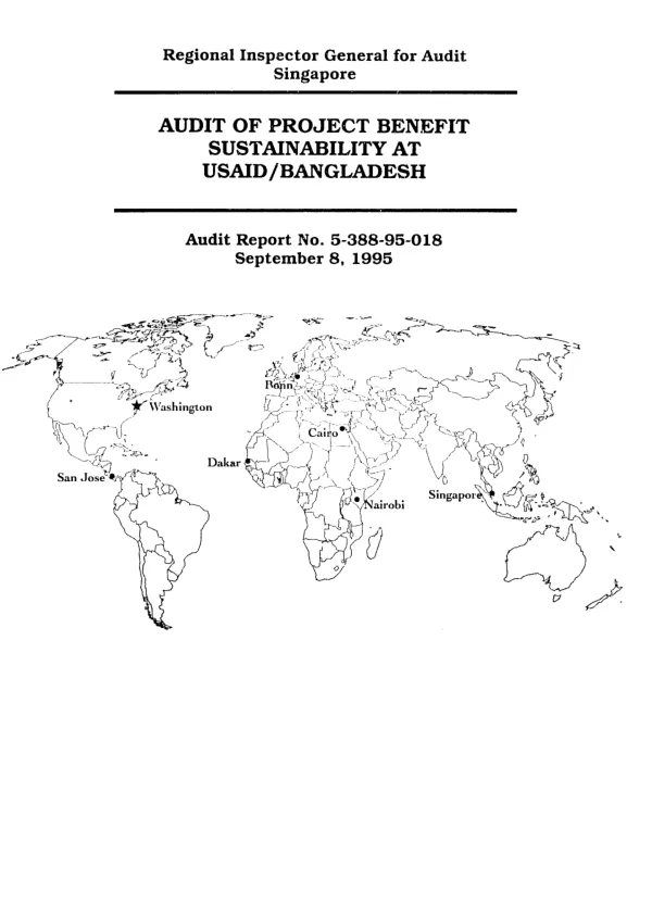 Audit of project benefit sustainability at USAID/Bangladesh
