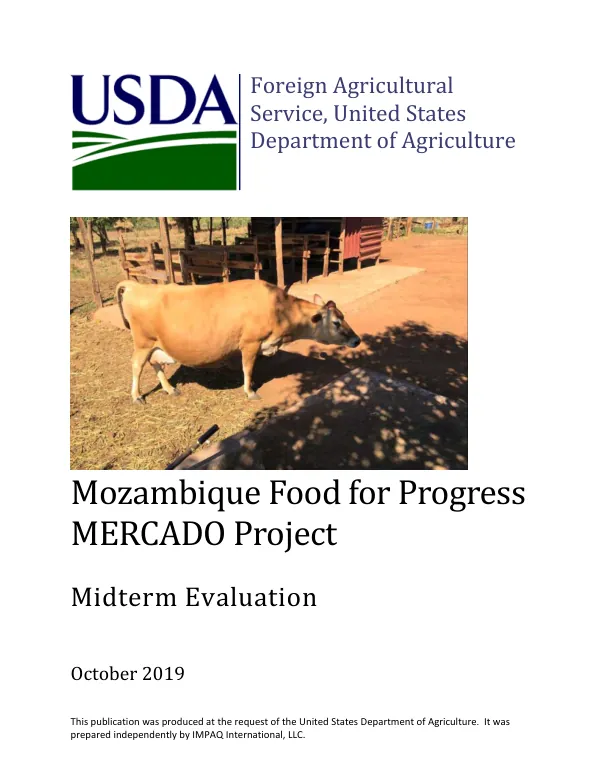 [USDA] Mozambique food for progress MERCADO project : midterm evaluation [FY 2016]