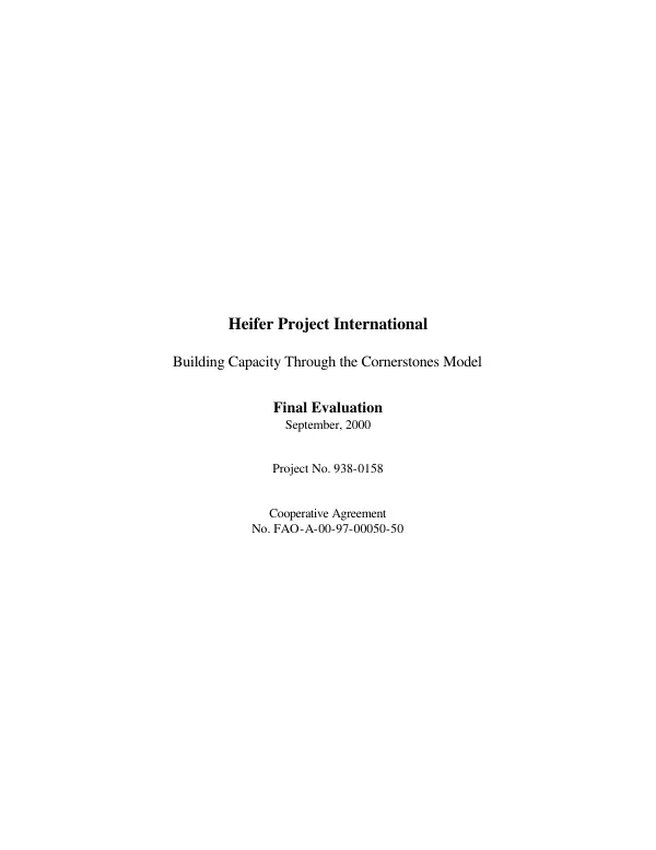 Evaluation of Partners of the Americas, Inc. : final report --: cooperative agreement no. LAC-0793-A-00-1035-00