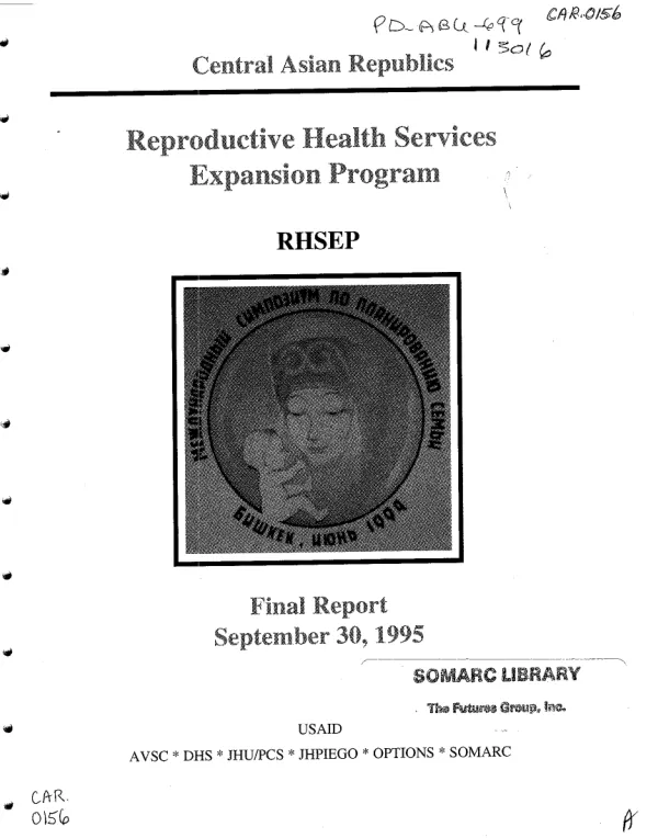 Central Asian Republics : reproductive health services expansion program (RHSEP) -- final report