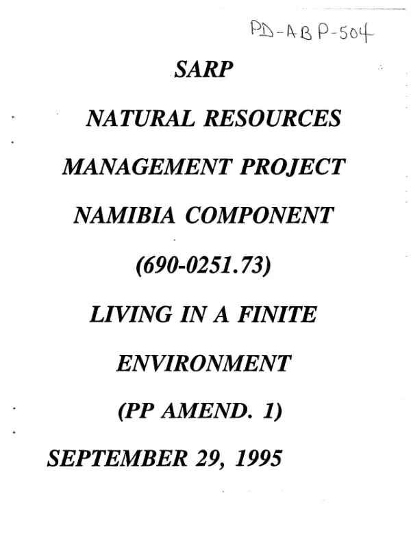 Natural resources management : amendment no. 1