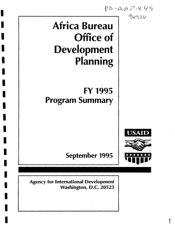 Africa Bureau, Office of Development Planning : FY 1995 program summary