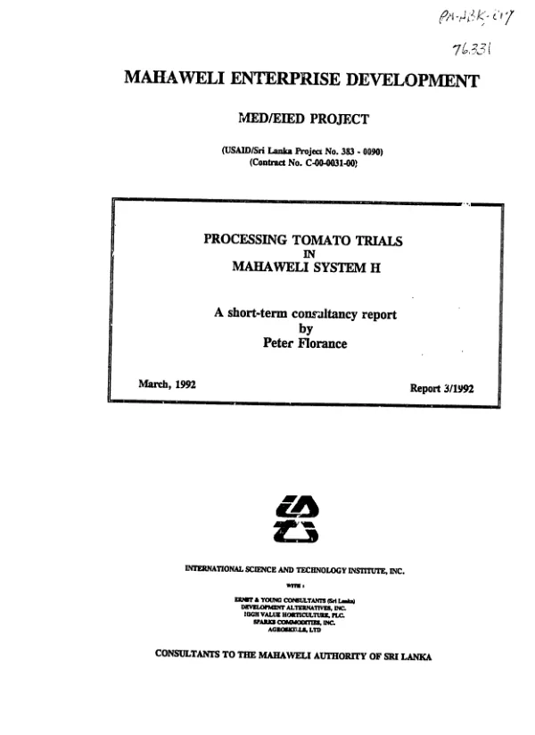 Final evaluation of the TechnoServe grant