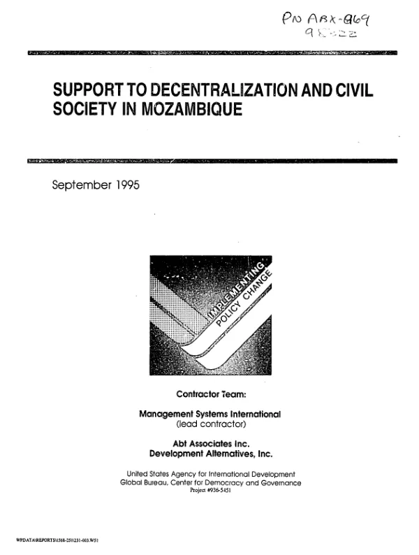 Support to decentralization and civil society in Mozambique
