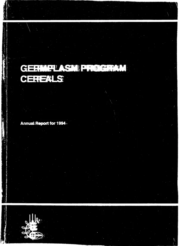 Germplasm program cereals : annual report for 1994