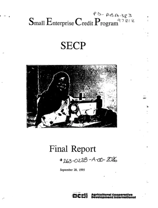 Small enterprise credit program (SECP) : final report
