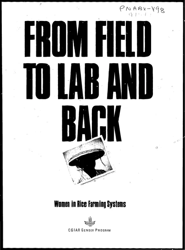 From field to lab and back : women in rice farming systems