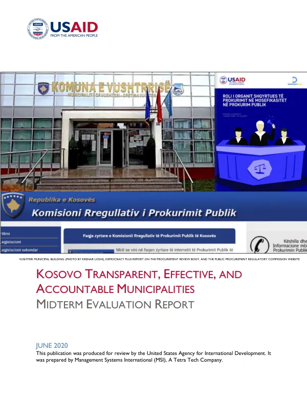 Kosovo transparent, effective and accountable municipalities (TEAM): mid-term evaluation report