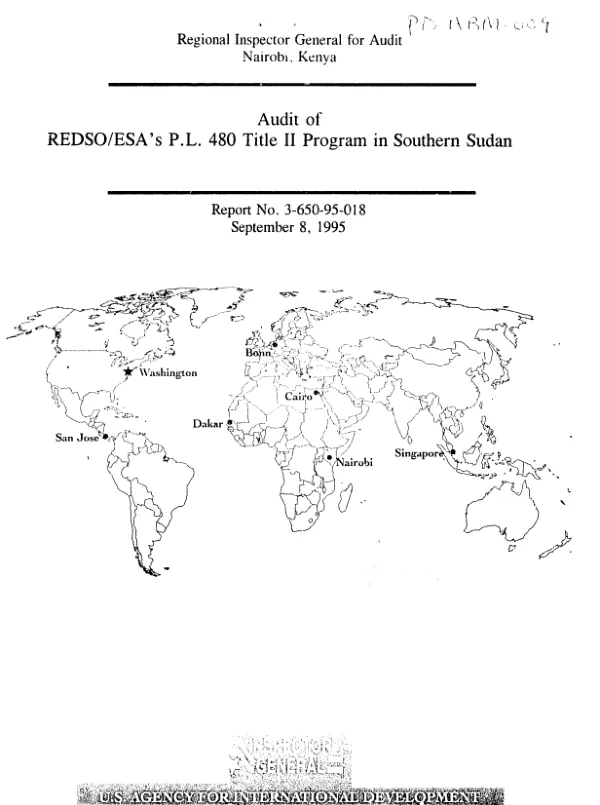 Audit of REDSO/ESA"s PL 480 Title II program in southern Sudan