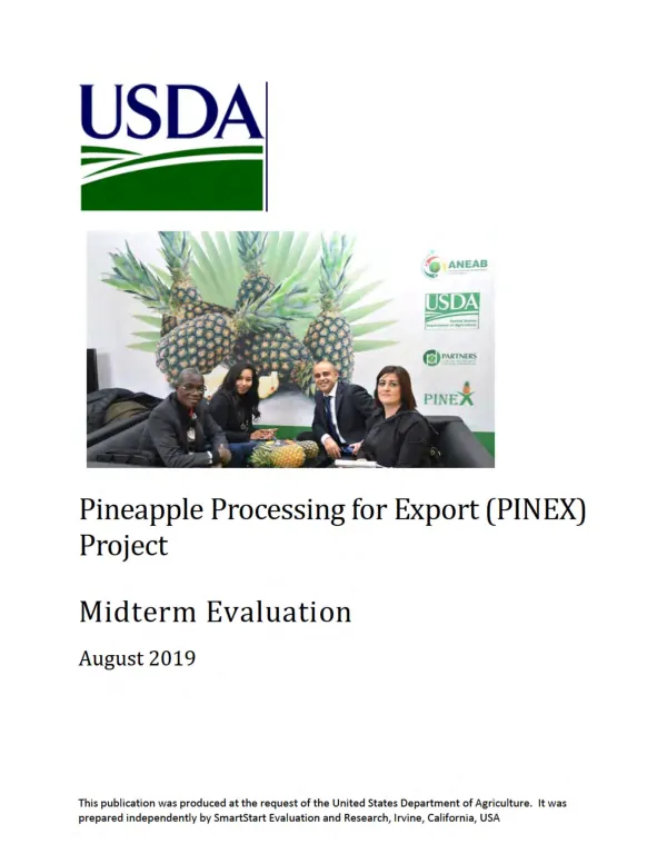 [USDA] midterm evaluation report of the pineapple processing for export (PINEX) project [FY2015]