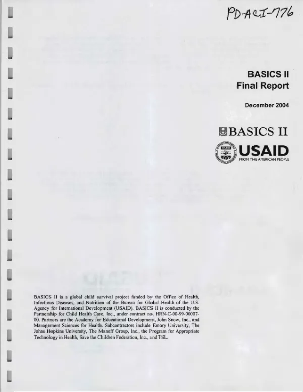 BASICS II final report
