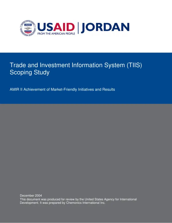 Trade and investment information system (TIIS) scoping study
