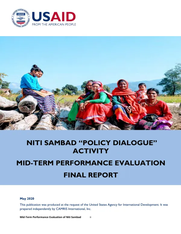 Niiti sambad (“policy dialogue”) : mid-term performance evaluation