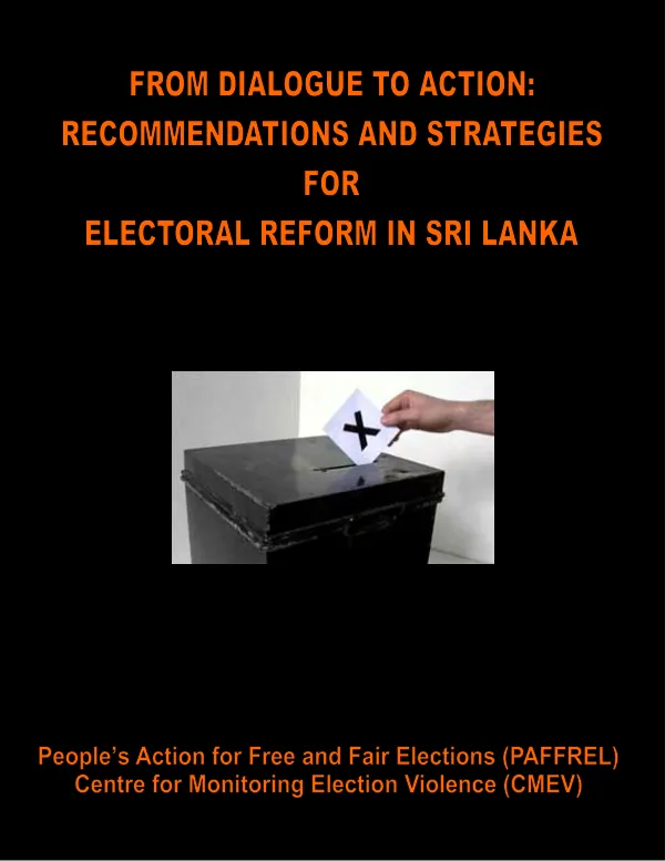 From dialogue to action : recommendations and strategies for electoral reform in Sri Lanka