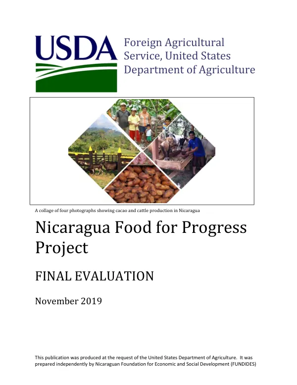 [USDA] PROGRESA Caribe : final evaluation report [FY 2014 food for progress]