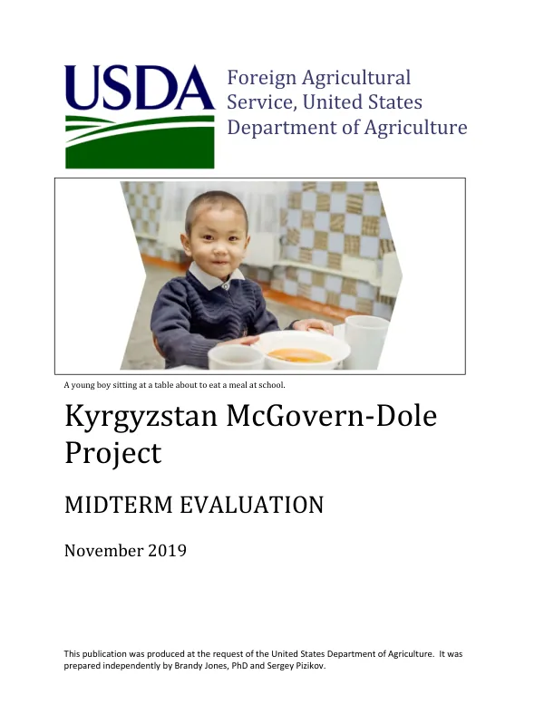 [USDA] McGovern-Dole international food for education and child nutrition program: Kyrgyzstan [FY 2017]