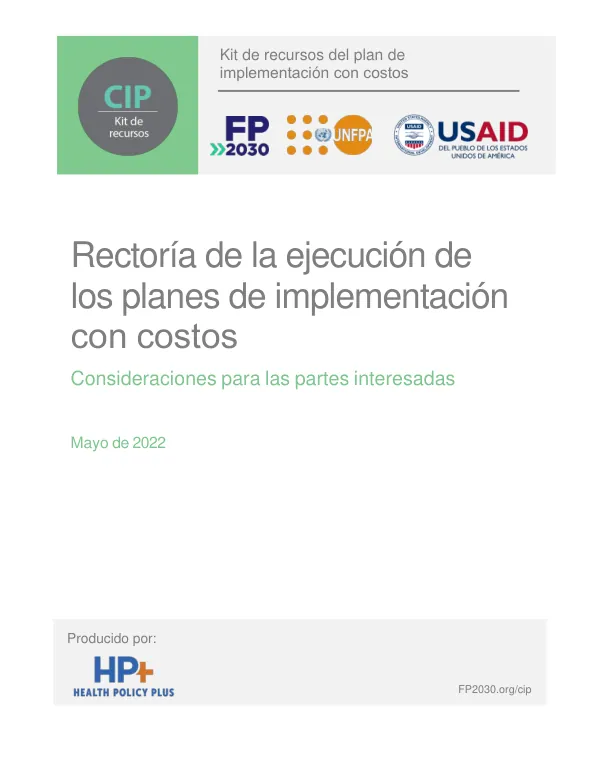 Kit de recursos del plan de implementación con costos