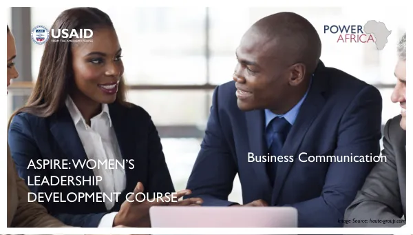 Professional Skills Development Course for Women in the Energy Sector