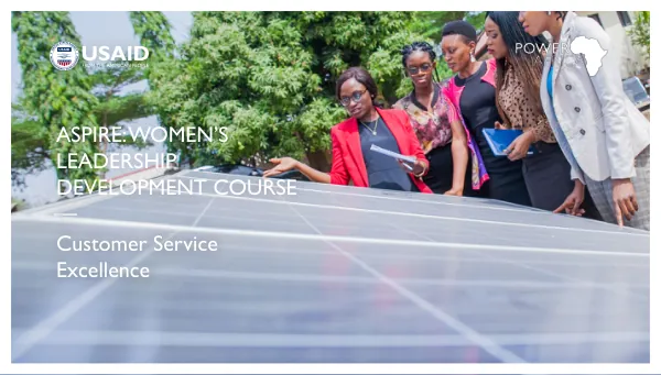 ASPIRE: WOMEN'S LEADERSHIP DEVELOPMENT COURSE