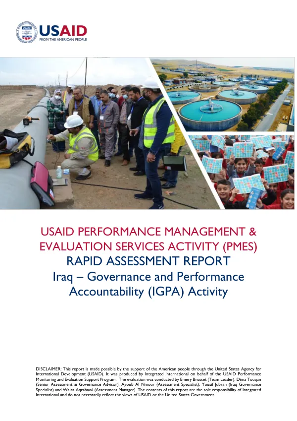 USAID Iraq Governance and Performance Accountability (IGPA) Activity Rapid Assessment Report