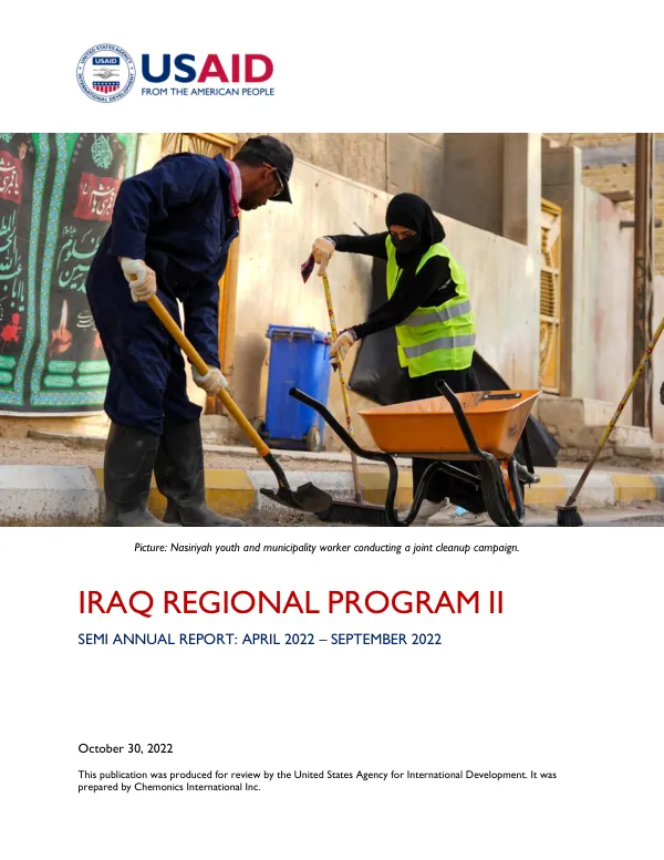 Iraq Regional Program II Semi-Annual Report April 2022- September 2022