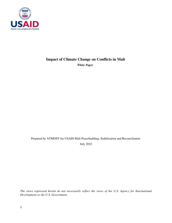 Impact of Climate Change on Conflicts in Mali
