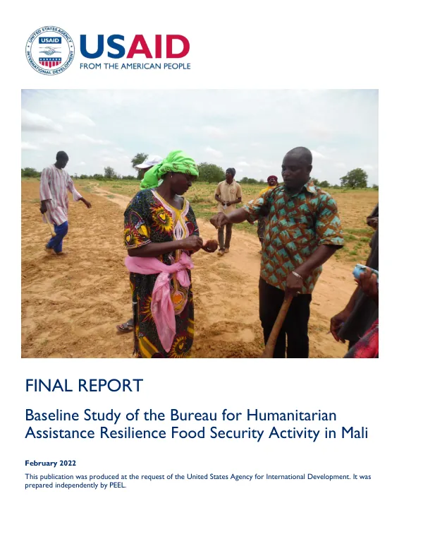 Baseline Study of the Bureau for Humanitarian Assistance Resilience Food Security Activity in Mali