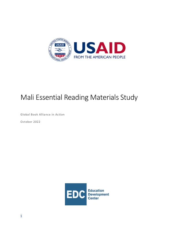 Mali Essential Reading Materials Study: Global Book Alliance in Action