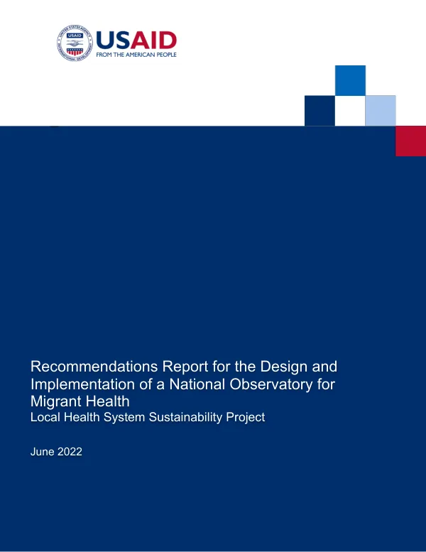 Recommendations Report for the Design and Implementation of a National Observatory for Migrant Health
