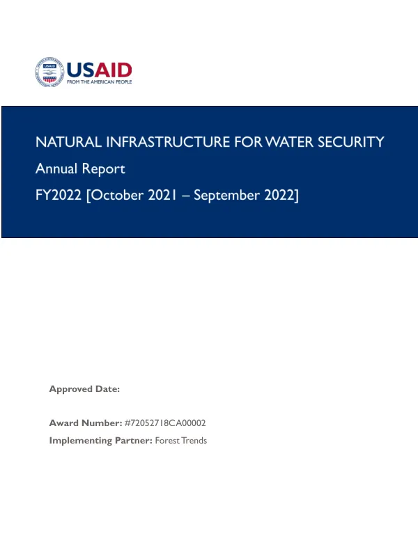 FY2022 Annual Report: Natural Infrastructure for Water Security