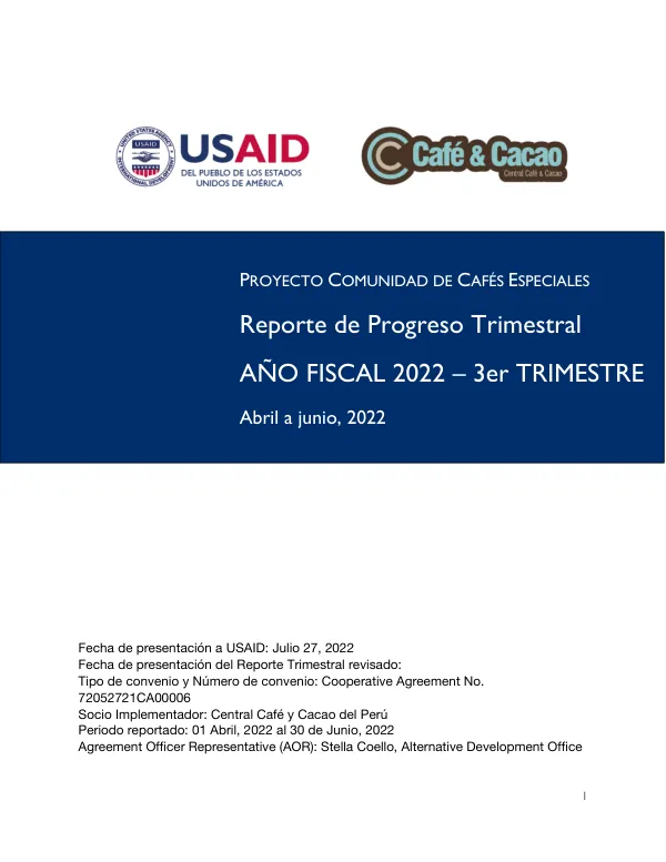 Reporte de Progreso Trimestral: Comunidad de Cafés Especiales