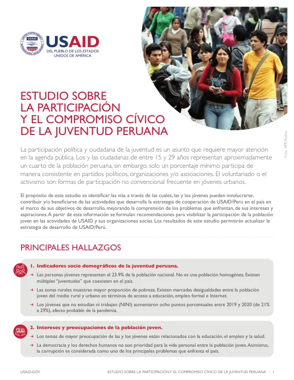 Estudio Sobre la Participación y el Compromiso Cívico de la Juventud Peruana