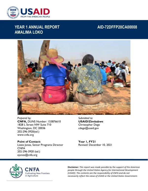 Year 1 Annual Report: Amalima Loko 72DFFP20CA00008