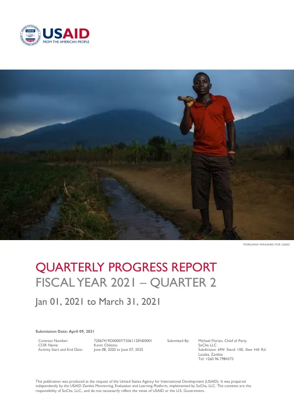 Quarterly Progress Report: Fiscal Year 2021 – Quarter 2