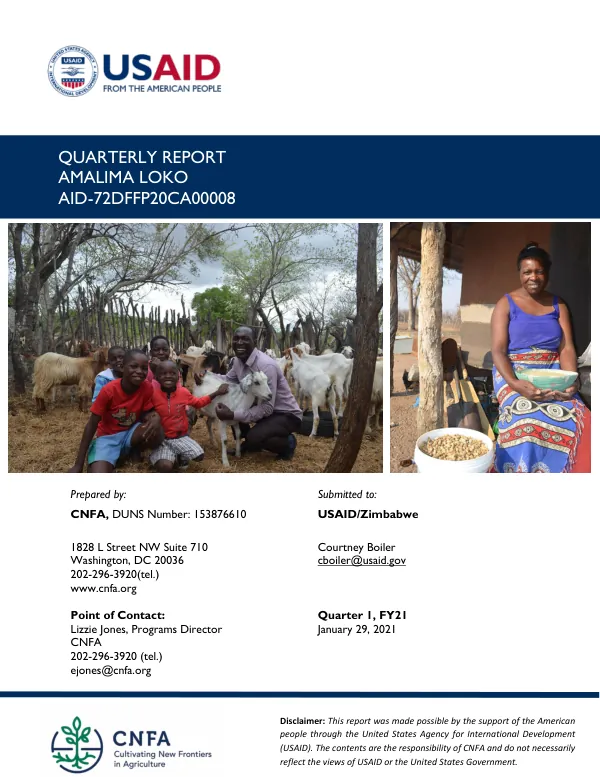 Quarterly Report: Amalima Loko Resilience Food Security Activity
