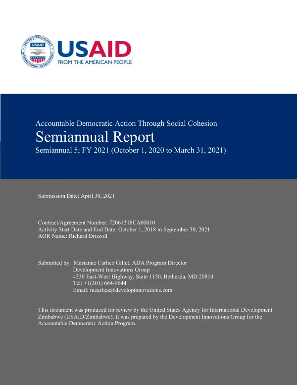 ADA Fifth Semiannual PY3