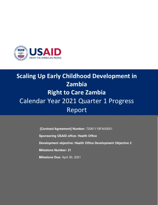 Scaling Up Early Childhood Development in Zambia