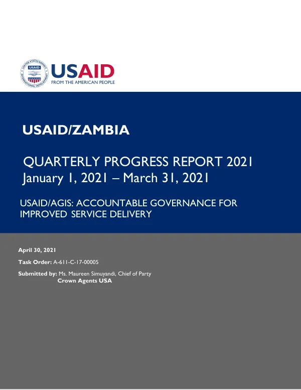 USAID/AGIS Y4 Quarter 2 Report (January 1 – March 31, 2021)