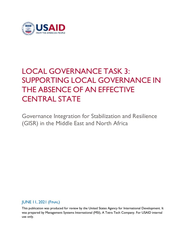 Supporting Local Governance in the Absence of an Effective Central State