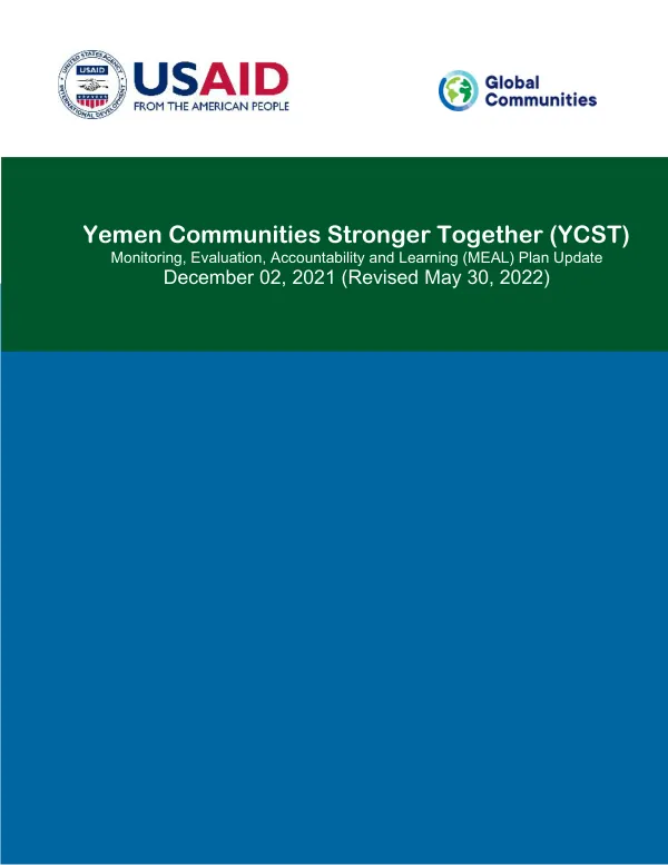 Yemen Communities Stronger Together (YCST) MEAL Plan