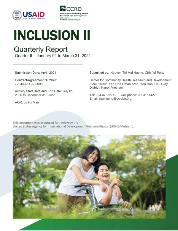 Quarter II – Quarter II – Inclusion II Project Report