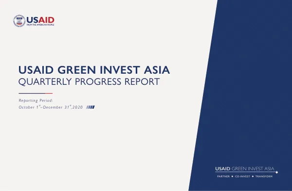 USAID GREEN INVEST ASIA QUARTERLY PROGRESS REPORT