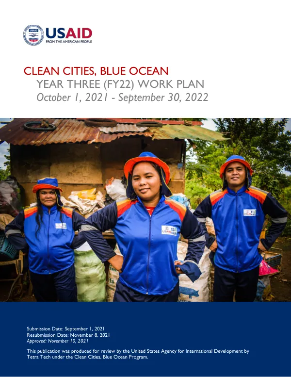 Clean Cities, Blue Ocean | Year Three Work Plan (DRAFT)